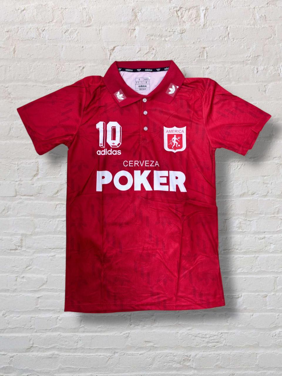 👕 Camiseta América de Cali – Edición Retro Cerveza Poker